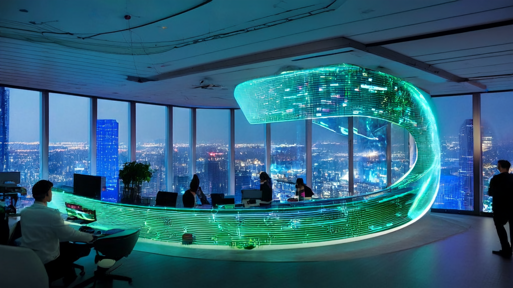 Future office using AI customer prediction model for data analysis