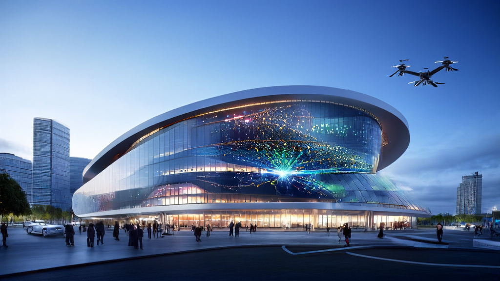 In a modern office building in a futuristic city, data scientists and marketing teams optimize acquisition strategies using AI client prediction models