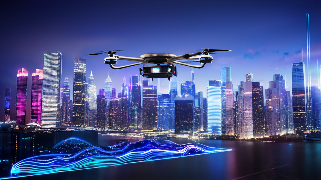 Businessman discussing 2025 AI customer acquisition trends in a futuristic cityscape