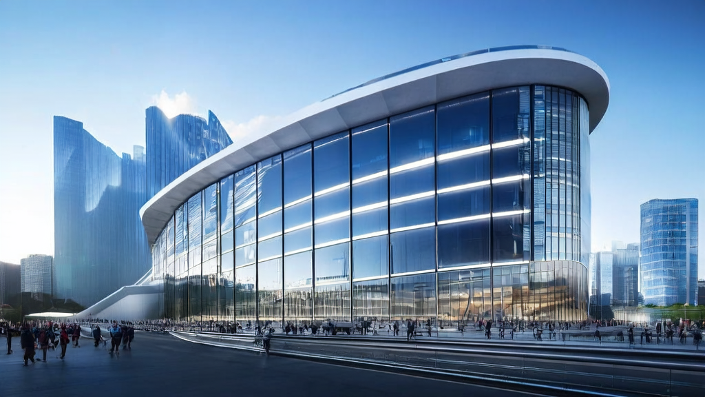 In a modern office building in a futuristic city, technicians use the GELab-Zero intelligent agent from Jieyue Stars to achieve precise marketing and efficient customer acquisition.