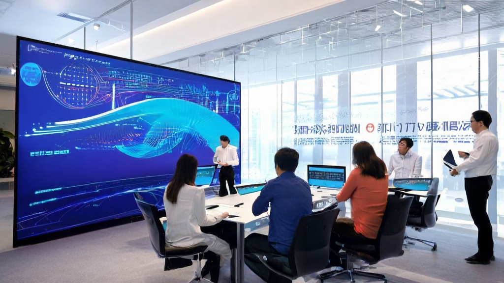 电商办公室内展示阿里巴巴最新Qwen3-Max-Preview模型的数据分析与营销策略优化