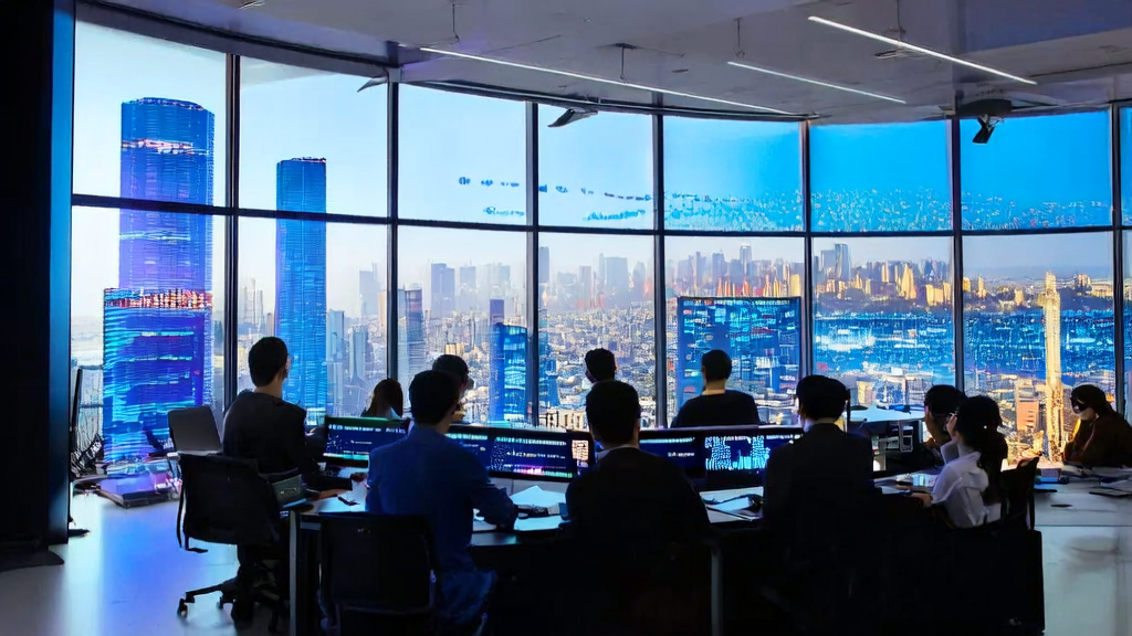 Employees in a modern office using AI technology for efficient customer data collection, with a focus on the Indian market