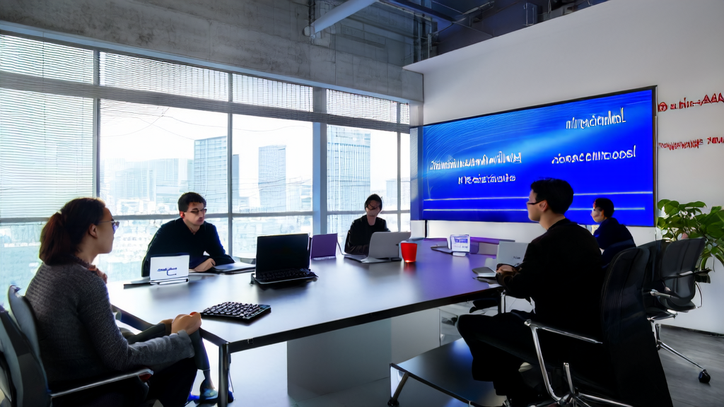 员工们在现代化办公室中使用AWS SageMaker进行客户数据采集和高转化邮件营销策略优化