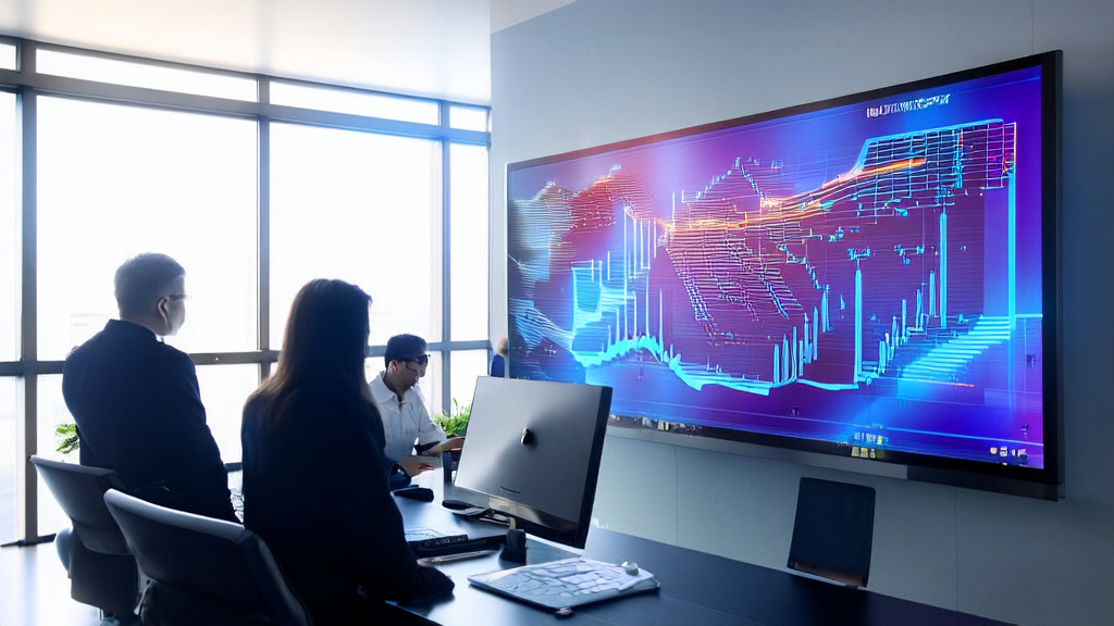 数据科学家们在办公室里利用华为FlashComm技术优化AI邮件营销