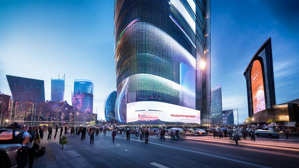 A futuristic city scene highlighting the release of Qwen3 Dynamic Quantification 2.0, emphasizing AI acquisition and localization applications.