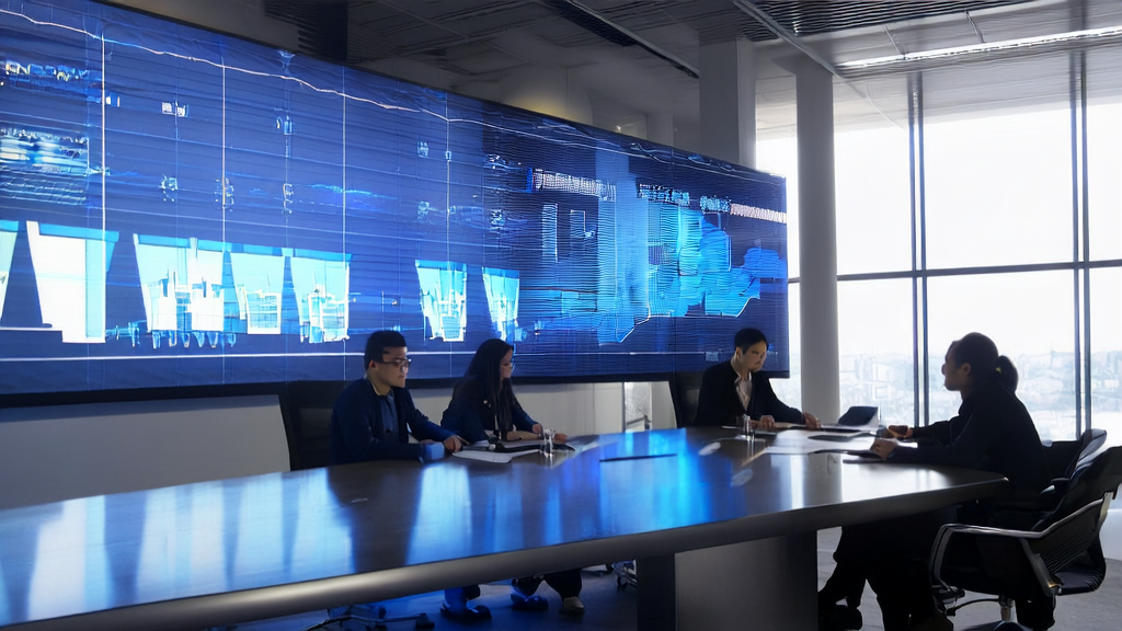 In a tech-infused office, the team is having an in-depth discussion around AI predictive models and the Salesforce Agentforce 3 platform