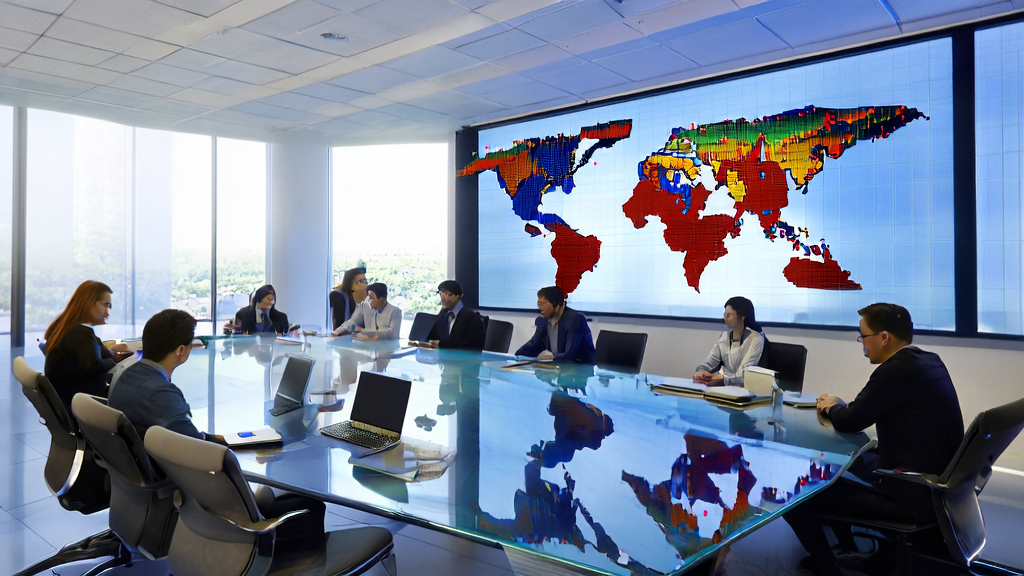International trade enterprise expanding global business using AI acquisition technology