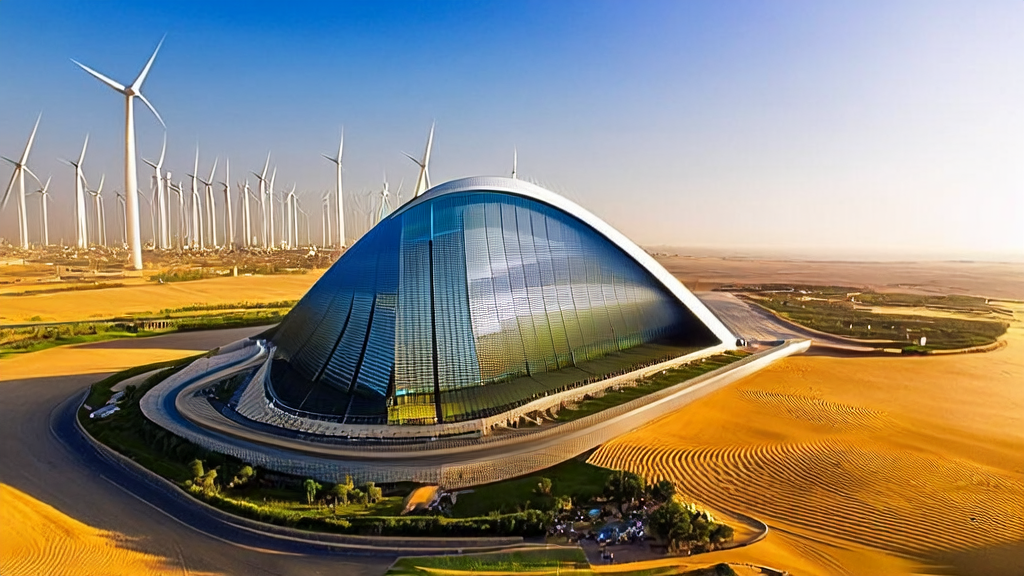 Abu Dhabi's ultra-large data center and renewable energy facilities, showcasing the future of AI smart acquisition and green energy