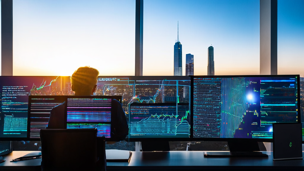 Data analyst in a modern office using AI technology to optimize email marketing strategies