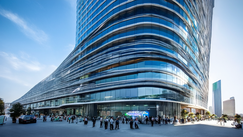 现代化独立站办公楼内的创业者们利用Stability AI与Arm合作的手机级音频生成AI技术进行高效客户挖掘