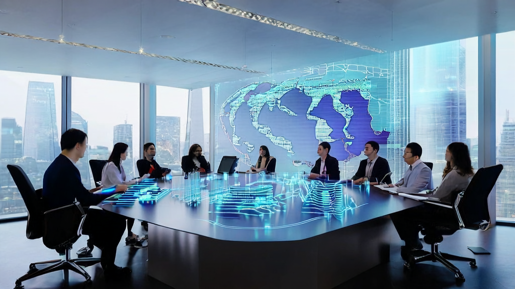 国际贸易公司利用AI技术进行精准获客的现代办公场景