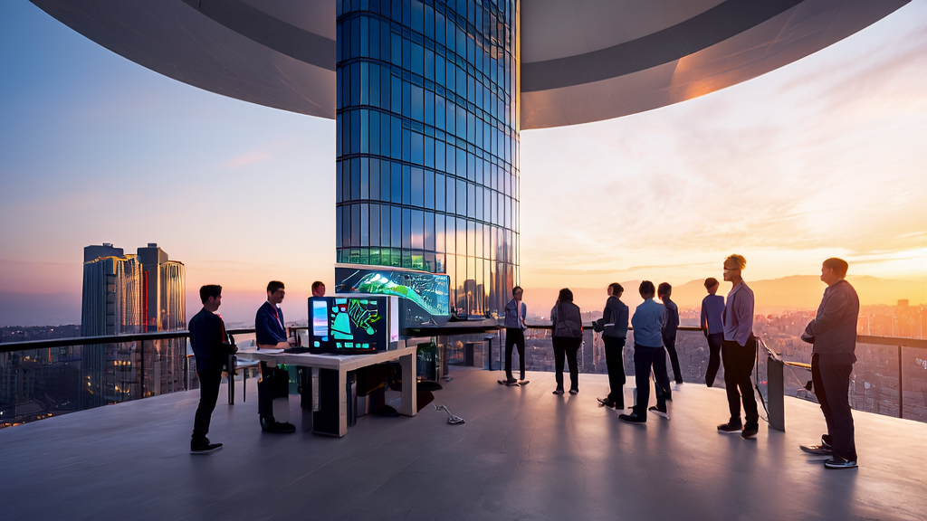 基于AI的高转化邮件策略引领数字化转型，团队在现代化办公室中讨论最新技术应用