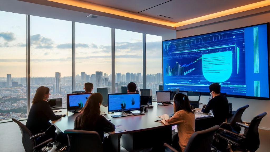 Entrepreneurs discussing AI acquisition and customer data collection in a modern office