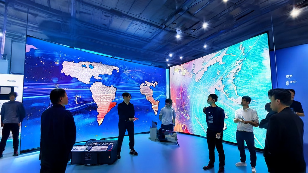 A futuristic office showcasing AI-optimized email marketing to improve response rates in cross-border commerce