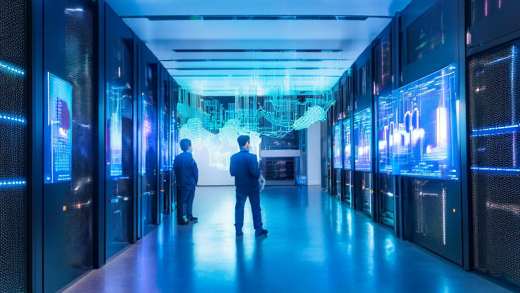 华为FlashComm技术助力AI获客成本优化，展示现代数据中心的高效运行