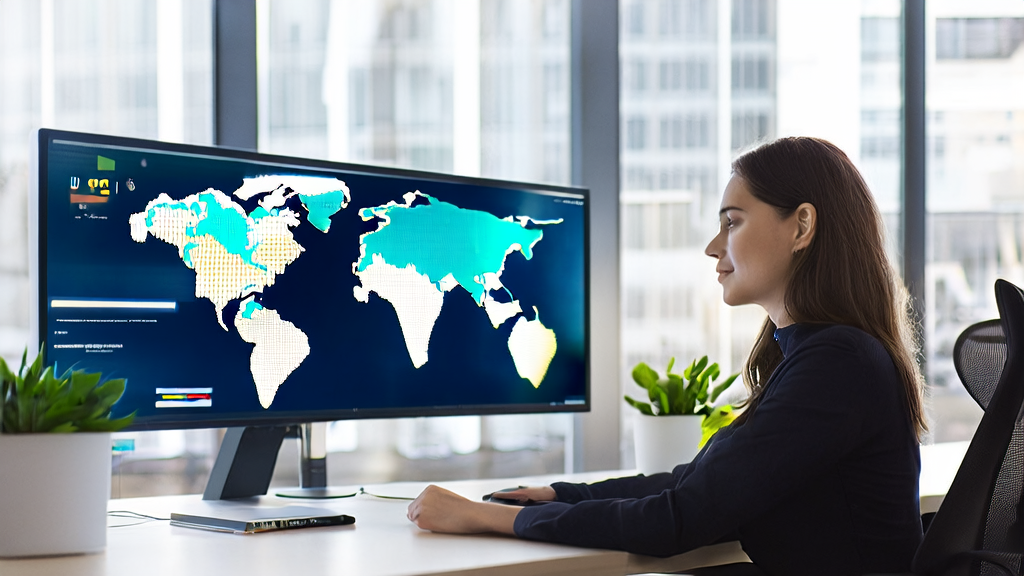 B2B company employee using AI tools for efficient LinkedIn client acquisition, leveraging Google's Gemini app to boost productivity