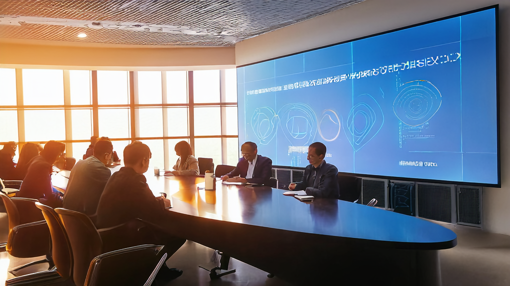 A team in a modern office is utilizing AI technology and Twitter data analysis to enhance the efficiency of foreign trade B2B operations, emphasizing compliance and intelligent processes.