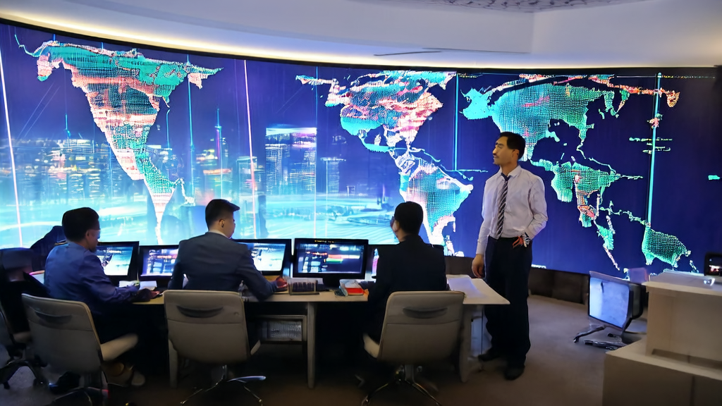 外贸公司员工使用AI技术分析全球市场数据，提升客户获取效率