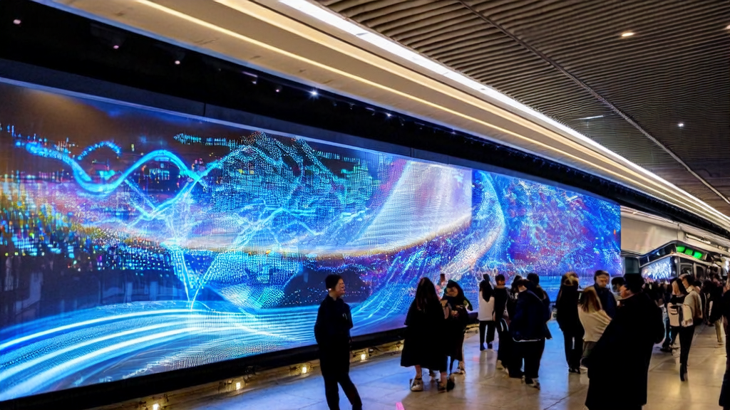 地铁站内展示Friend公司AI产品广告，吸引行人驻足观看，象征AI技术革新电商销售的未来