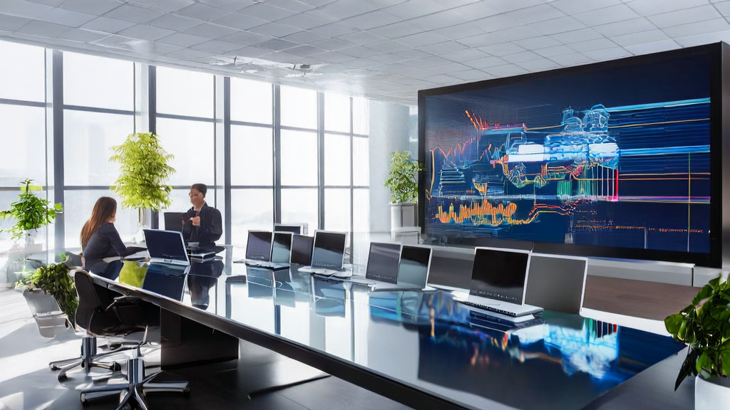 Data scientists in an office using AI prediction models to analyze customer data and discuss improving acquisition efficiency