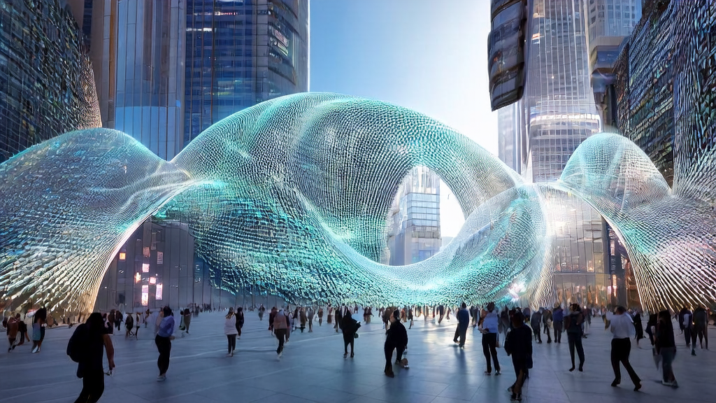 未来城市中心展示AI获客新未来的场景