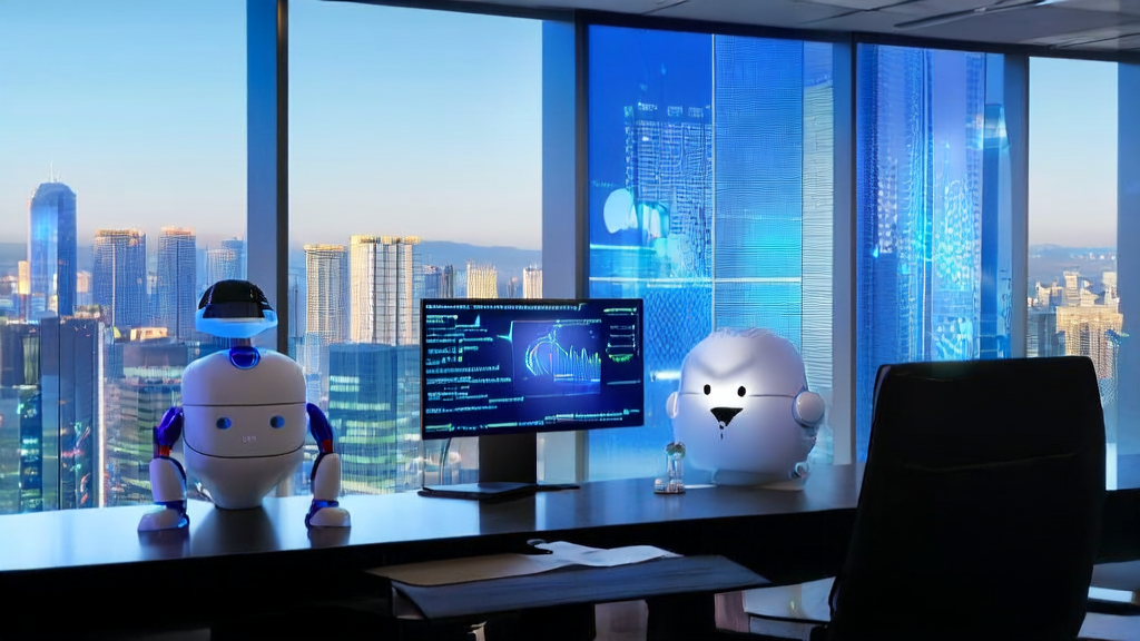Example of AI acquisition technology in export business: A modern office using the Hyodol smart doll