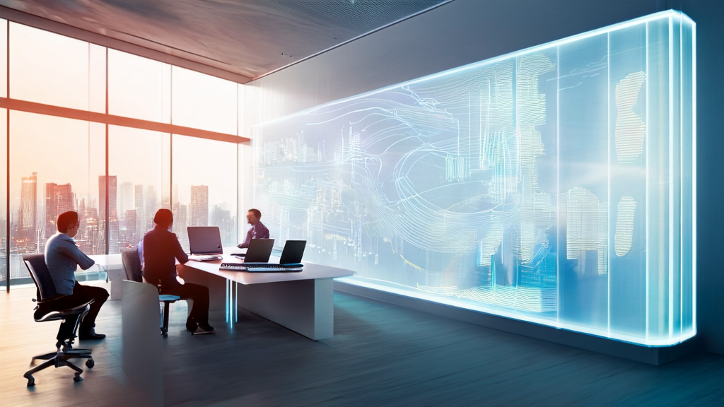 Business professionals in a modern office discussing AI acquisition and intelligent document processing