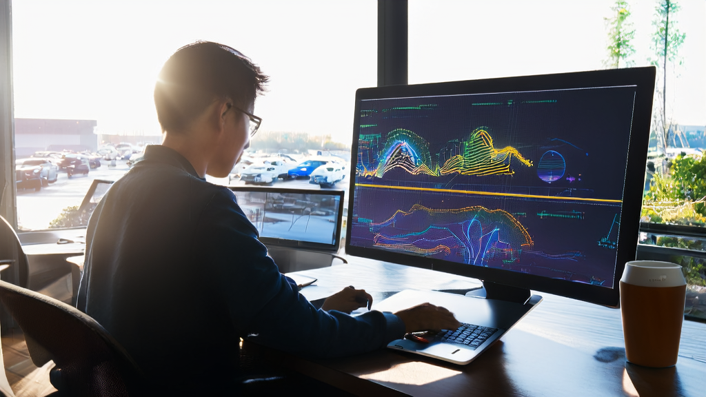 阳光下的东南亚小镇，创业者使用AI获客平台进行数字营销