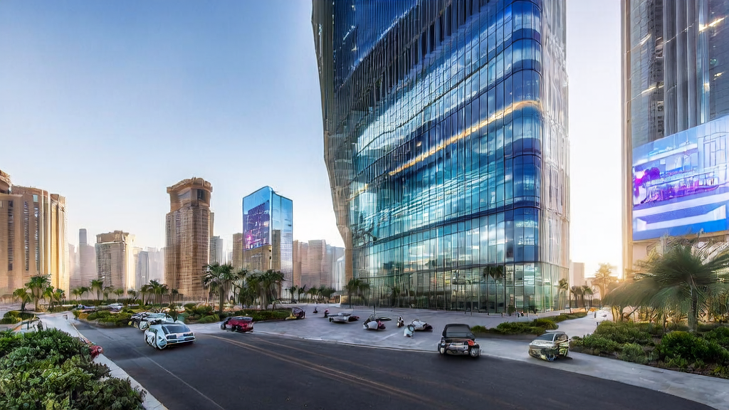 中东地区利用AI技术进行高效获客的现代城市景象