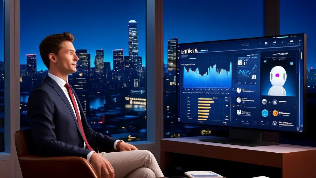 Business leader using AI technology to efficiently connect with LinkedIn clients, ushering in a new era of business growth