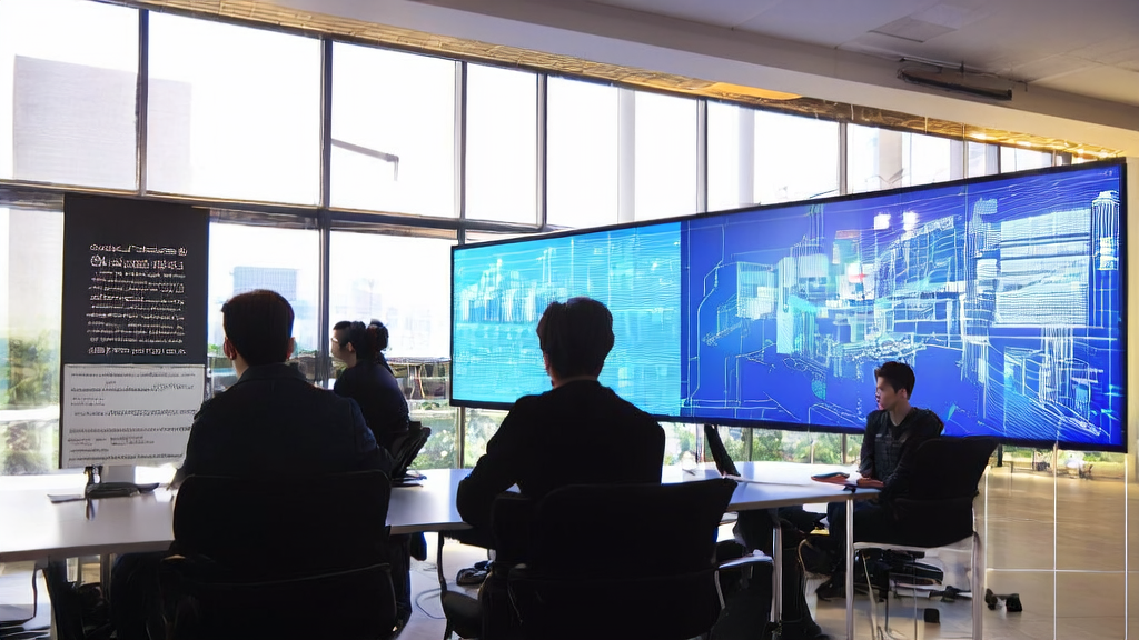 Young entrepreneurs in a modern office are planning acquisition strategies using AI tools and LinkedIn resources