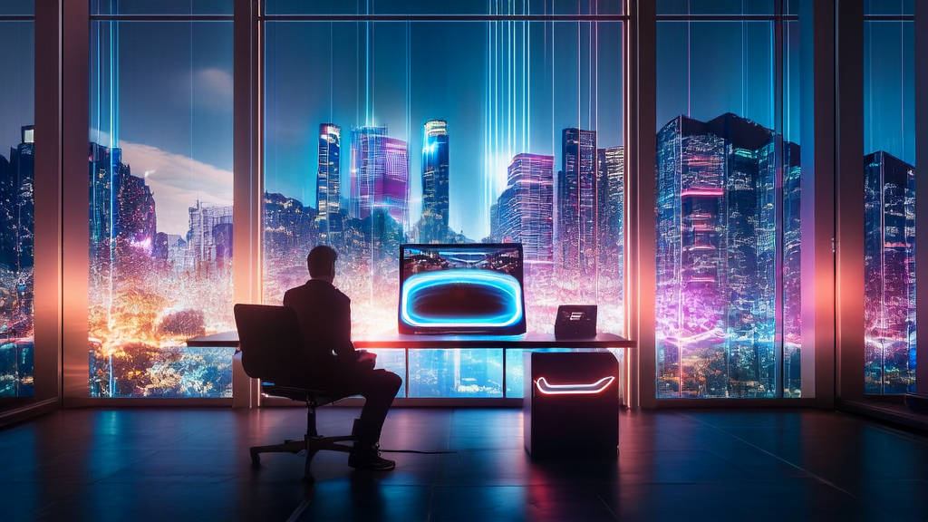 AI获客新突破：从文本到视频的一站式解决方案，展示了一个创业者使用Grok Imagine生成赛博朋克风格视频的场景。