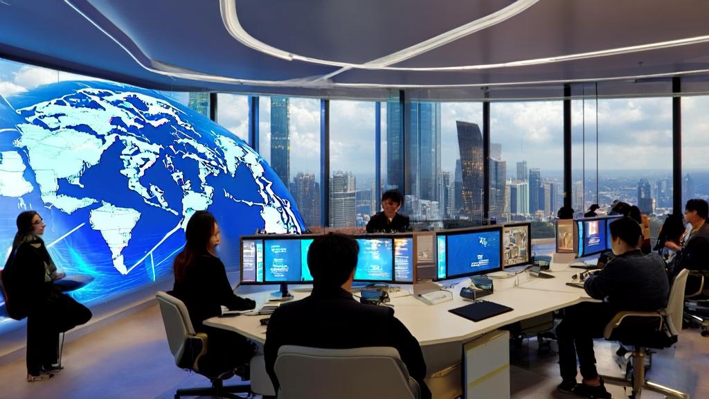 未来城市办公室内，团队利用AI实现个性化邮件营销，提升跨境电商获客效率