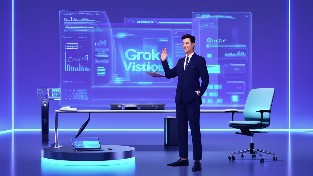 Entrepreneur using Grok Vision system for real-time global customer interaction, achieving efficient AI acquisition
