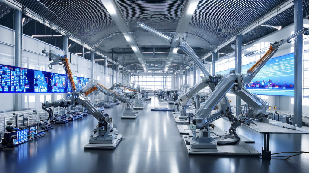 智能工厂内的工程师们通过AI系统监控制造业海关数据，实现精准获客