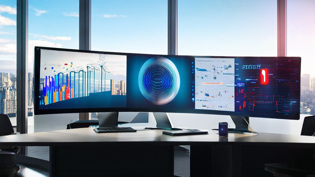 Modern office showcasing AI acquisition technology and security concerns