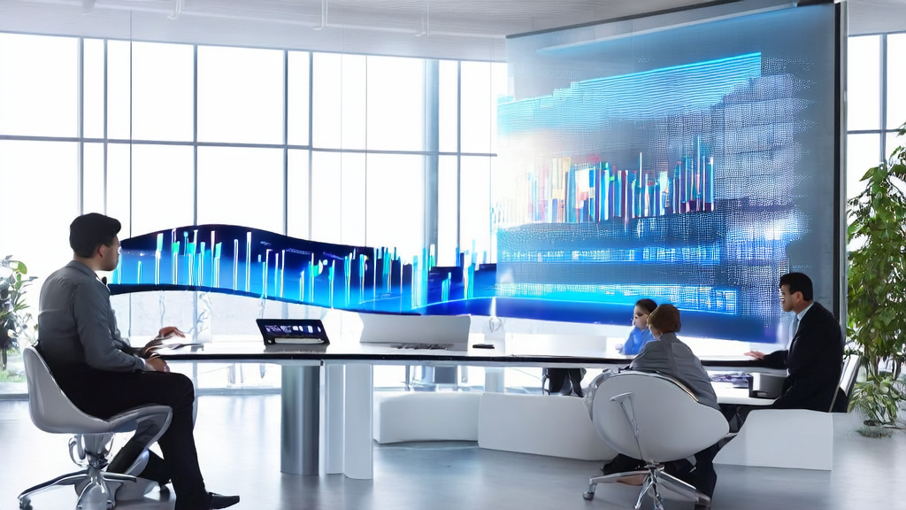 Modern office scene showcasing the optimization of customer acquisition using AI technology and Grok's new features