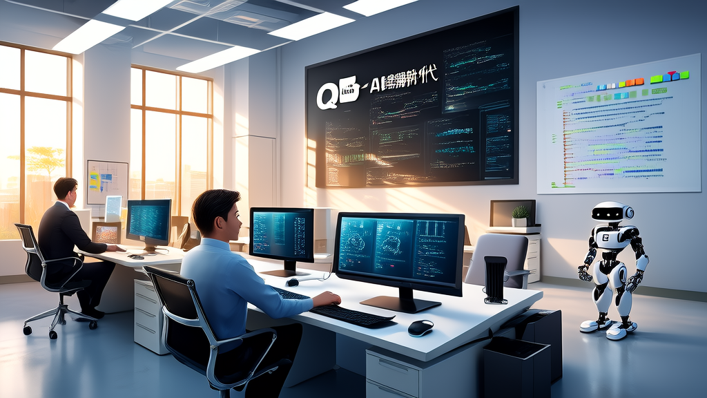 现代办公室中，工程师们正在研究基于Qwen3的AI获客技术和Quora客户采集策略