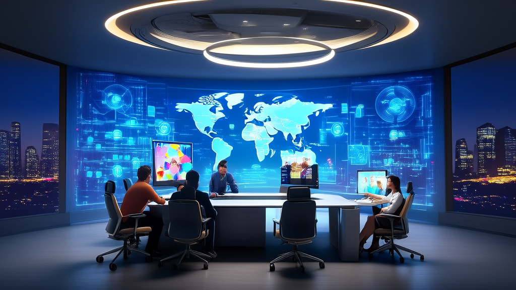 AI Acquisition Revolution: Creative Office Scene for Gaining More Potential Clients via LinkedIn