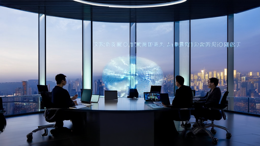 A team in a modern office discussing how to achieve precise advertising and lower CPA through AI technology