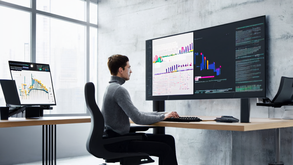 Data analyst using AI algorithms for customer data cleaning to improve acquisition accuracy and market conversion rates