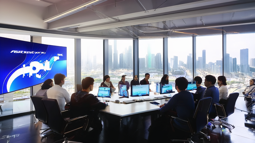 Meeting scene showcasing AI acquisition system boosting cross-border commerce growth