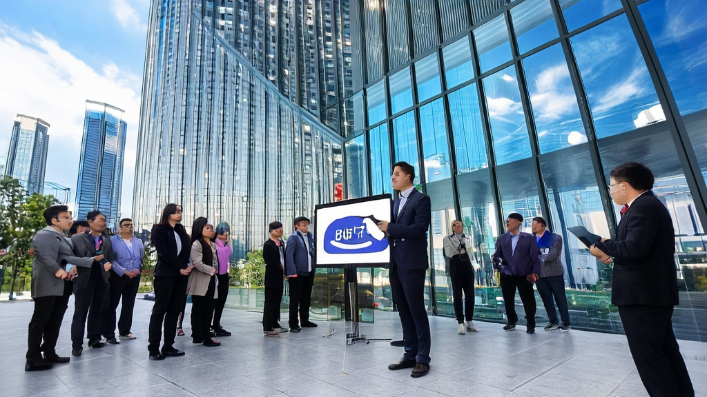 Employees of international trade companies discussing the use of AI acquisition systems and Bilibili's “Project H“ tool to enhance market competitiveness