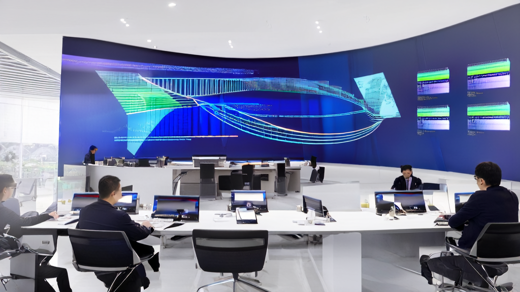 Modern office showcasing Ollama desktop client's AI-powered customer screening to enhance acquisition efficiency and reduce waste
