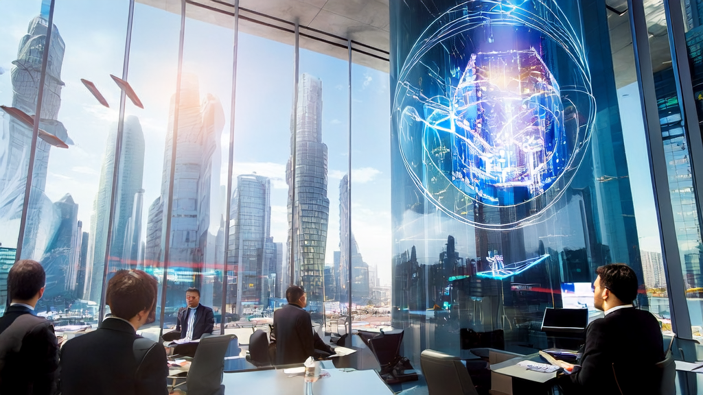 2025年跨境电商公司利用AI技术优化获客策略，办公室内员工通过智能屏幕监控个性化邮件营销