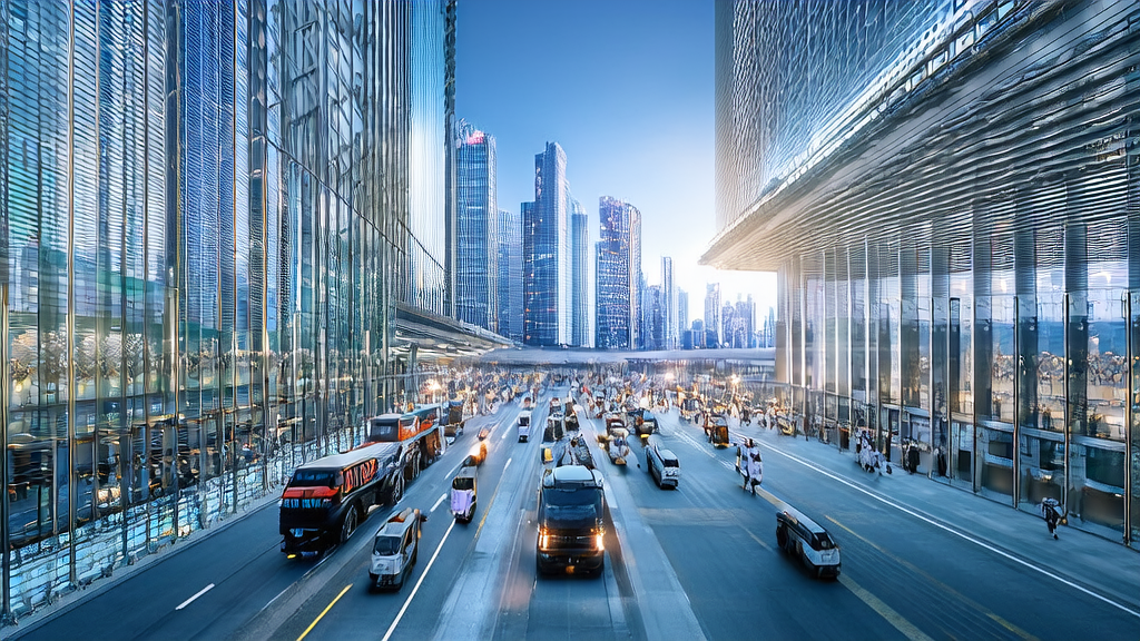 未来城市中的京东物流“智狼仓”，展示了AI技术如何通过高效管理和广告优化实现独立站的快速增长。