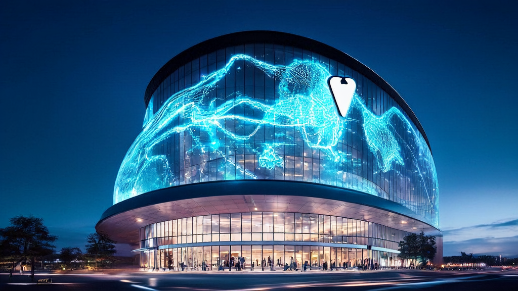 In a modern office building in a futuristic city, a cross-border e-commerce team uses AI technology to optimize advertising placement, achieving precise targeting and efficient customer acquisition.