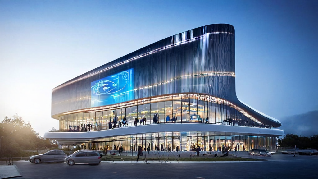 未来跨境电商大楼中，微软和Kimi的Office自动化Agent正在高效运作，团队成员分析AI客户预测模型数据，探讨精准获客策略。