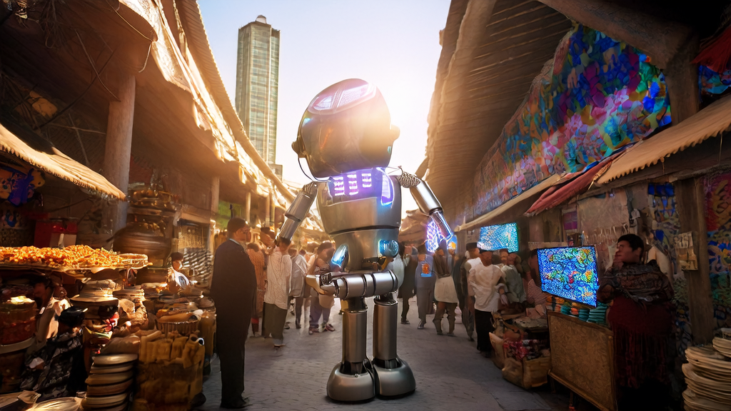 AI robot demonstrating technology in the Middle Eastern market to help businesses acquire customers efficiently
