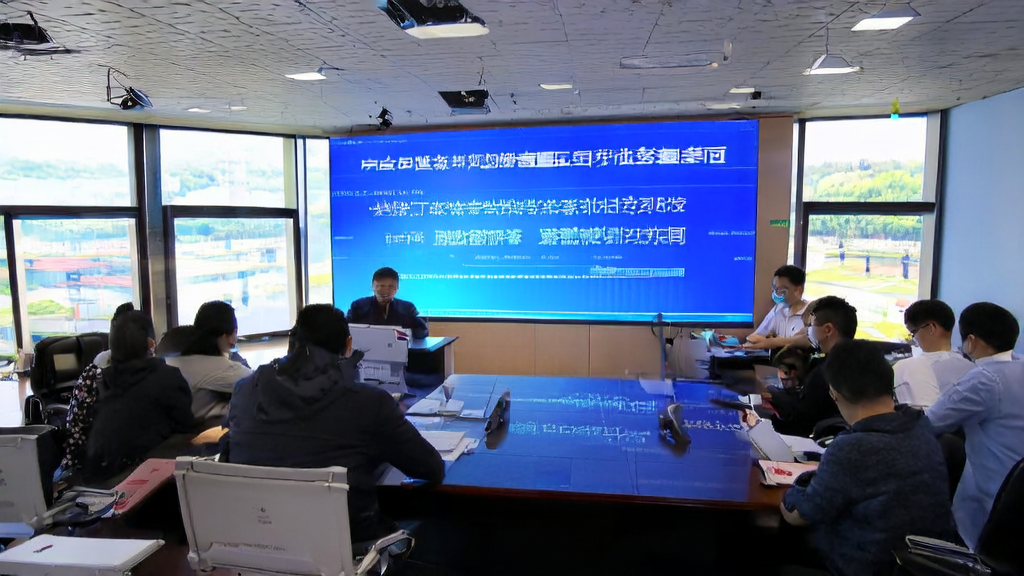 教育机构办公室内的智能数据采集系统，展示AI获客和客户数据分析的场景